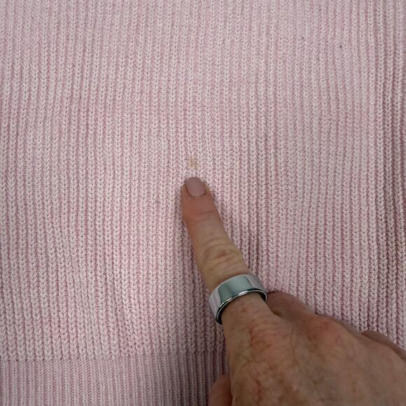 Free People Knit Sweater Womens Medium Soft Pink Raglan Sleeve Oversized - Picture 2 of 11